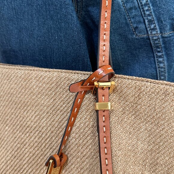 Michael Kors Collection luxury line Gia Tote Calf leather and linen/raffia blend - Picture 10 of 14